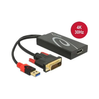 DeLock Μετατροπέας DVI-D / USB-A male σε DisplayPort female (62596) 62596