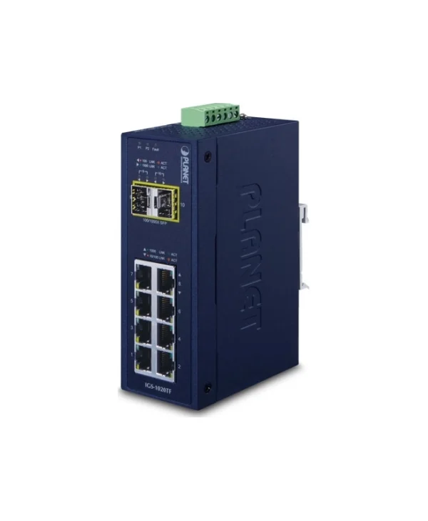 Planet IGS-1020TF Unmanaged L2 PoE+ Switch με 8 Θύρες Gigabit (1Gbps) Ethernet και 2 SFP Θύρες IGS-1020TF