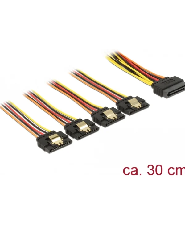 DeLock 15-Pin Sata - 15-Pin Sata Cable 0.3m Πολύχρωμο 60157 60157
