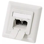 EFB Διπλή Πρίζα Δικτύου RJ45 με Πλαίσιο Τύπου Cat6 σε Λευκό Χρώμα ET-25211.1V1 ET-25211.1V1