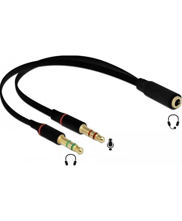 DeLock Μετατροπέας 3.5mm 2x male σε 3.5mm female 1τμχ 65967 65967