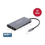 DeLock USB-C Docking Station με HDMI/DisplayPort 4K PD Ethernet και συνδεση 2 Οθονών Ασημί (87683) 87683 - Image 2