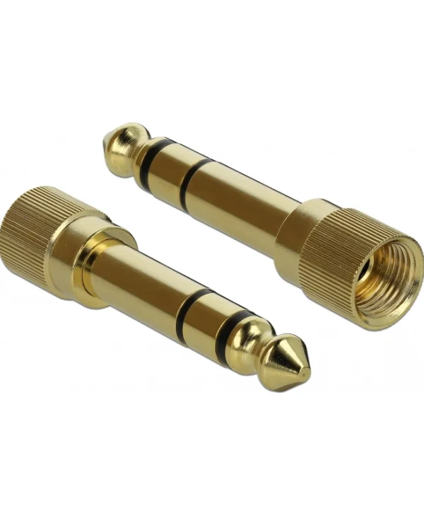 DeLock Μετατροπέας 6.3mm male σε 3.5mm female Χρυσό 2τμχ 65983 65983