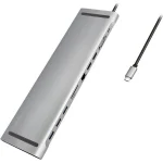 LogiLink USB-C Docking Station με HDMI 4K PD Ethernet και συνδεση 2 Οθονών Ασημί (UA0373) UA0373