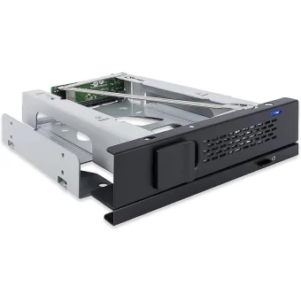 Icy Dock 1x 3.5" Sata In 1x 5.25" Bay Mobile Rack Fanless Keylock Tray Μαύρο MB171SP-1B MB171SP-1B