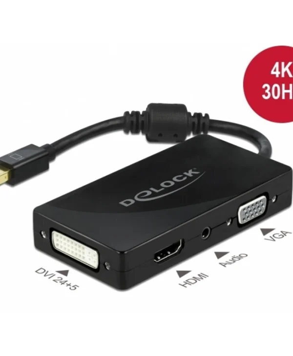 DeLock Μετατροπέας DisplayPort male σε 3.5mm / DVI-I / HDMI / VGA female (62073) 62073