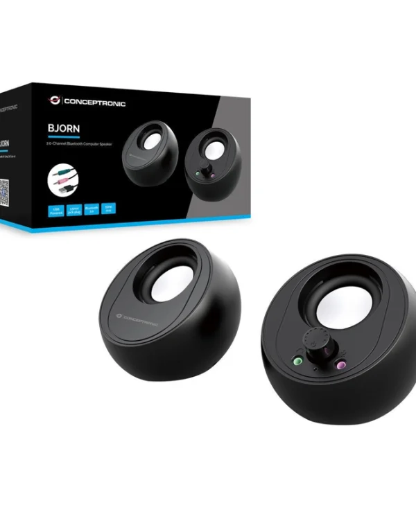Conceptronic BJORN01B Ηχεία Υπολογιστή 2.0 με Bluetooth και Ισχύ 10W Μαύρα BJORN01B