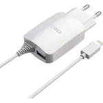 2GO Φορτιστής με Ενσωματωμένο Καλώδιο με Θύρα USB-A Lightning Λευκός (797166) 797166