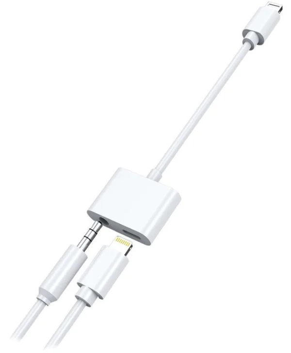 2GO Μετατροπέας Lightning male σε 3.5mm / Lightning 2x female Λευκό (797239) 797239