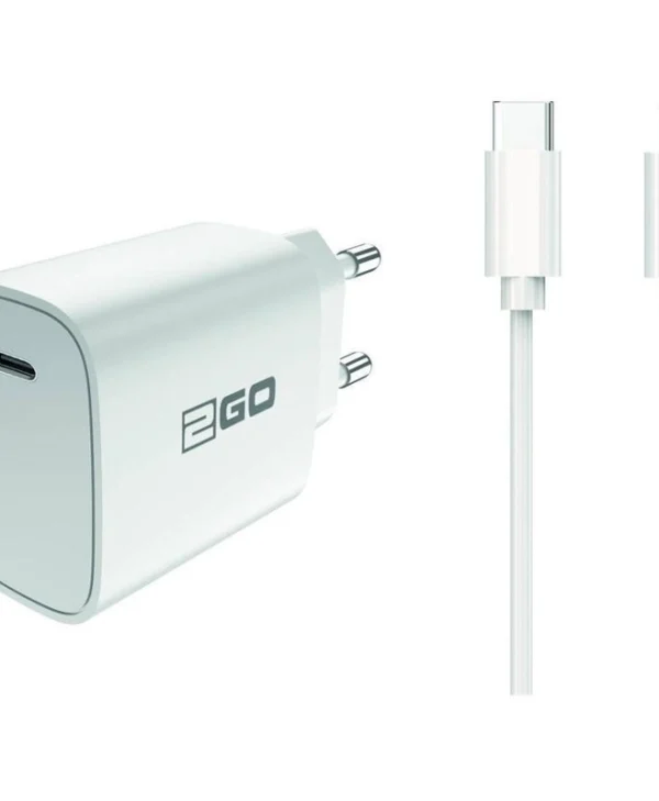 2GO Φορτιστής με Θύρα USB-C και Καλώδιο USB-C - Lightning 20W Λευκός (797277) 797277