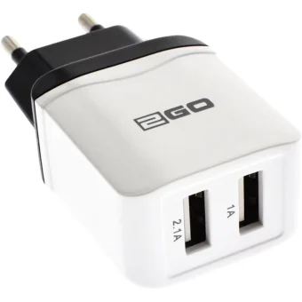2GO Φορτιστής Χωρίς Καλώδιο με 2 Θύρες USB-A Λευκός (795999) 795999