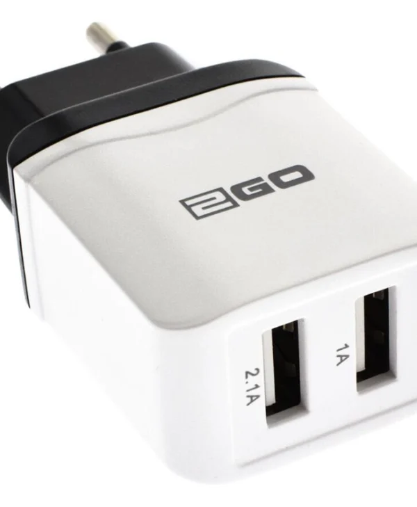 2GO Φορτιστής Χωρίς Καλώδιο με 2 Θύρες USB-A Λευκός (795999) 795999