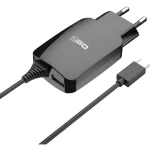 2GO Φορτιστής με Ενσωματωμένο Καλώδιο με Θύρα USB-A Lightning Μαύρος (797167) 797167
