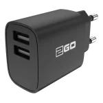2GO Φορτιστής Χωρίς Καλώδιο με 2 Θύρες USB-A Μαύρος (794250) 794250