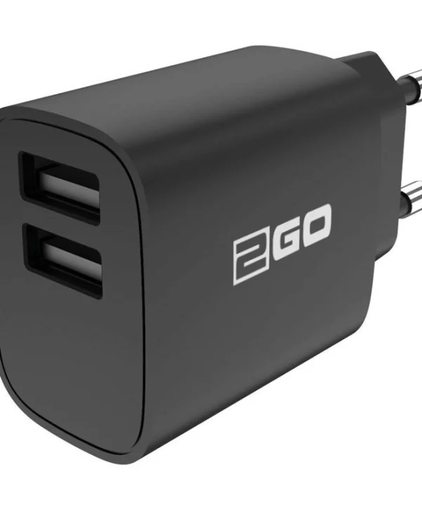 2GO Φορτιστής Χωρίς Καλώδιο με 2 Θύρες USB-A Μαύρος (794250) 794250