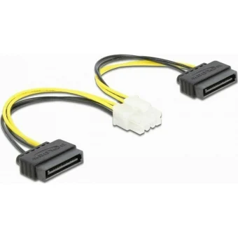 DeLock 8-Pin EPS - 2x 15-Pin Sata Cable 0.15m Πολύχρωμο 83020 83020