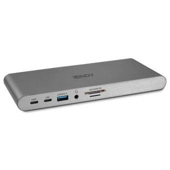Lindy USB-C Docking Station με HDMI/DisplayPort 4K PD Ethernet Ασημί (43349) 43349