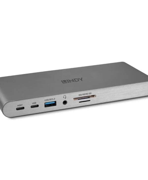 Lindy USB-C Docking Station με HDMI/DisplayPort 4K PD Ethernet Ασημί (43349) 43349