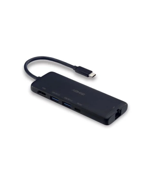 Lindy USB-C Docking Station με HDMI 4K PD Ethernet Μαύρο (43358) 43358