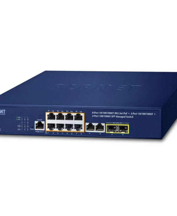 Planet GS-4210-8P2C Managed L2 PoE+ Switch με 8 Θύρες Gigabit (1Gbps) Ethernet και 2 SFP Θύρες GS-4210-8P2C