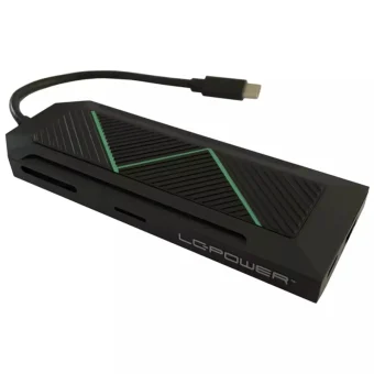 LC-Power USB-C Docking Station με HDMI 4K Ethernet Μαύρο (LC-HUB-C-MULTI-6-RGB) LC-HUB-C-MULTI-6-RGB