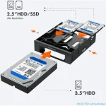 Graugear Πλαίσιο για Σκληρούς Δίσκους 2x 2,5" & 3,5" HDD/SSD in 5,25" Μαύρο (G-CV-235T525) G-CV-235T525 - Image 2