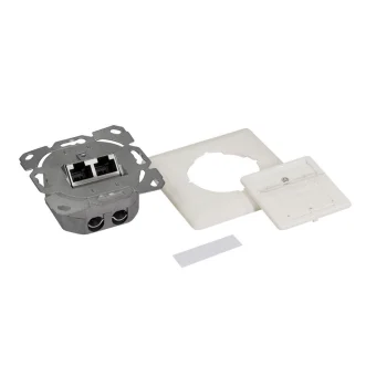 LogiLink Διπλή Πρίζα Δικτύου RJ45 με Πλαίσιο σε Λευκό Χρώμα NP0128 NP0128
