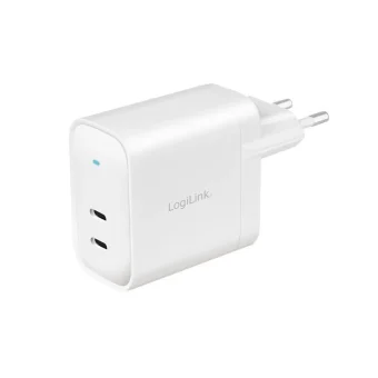 LogiLink Φορτιστής Χωρίς Καλώδιο GaN με 2 Θύρες USB-C 40W Power Delivery Λευκός (PA0282) PA0282