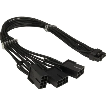 Inter-Tech 12 4pin 3x8pin 88885615 12+4 pin - 8-Pin PCIe Cable 0.34m Μαύρο 88885615 88885615