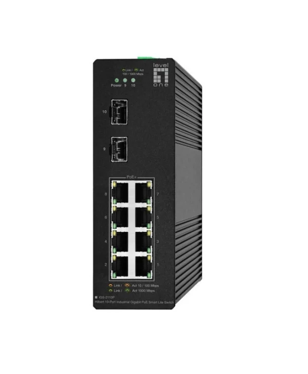 Level One IGS-2110P Unmanaged L2 PoE+ Switch με 8 Θύρες Gigabit (1Gbps) Ethernet και 2 SFP Θύρες IGS-2110P