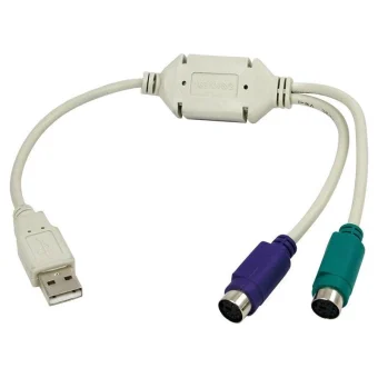 LogiLink AU0004A Μετατροπέας USB-A male σε PS/2 2x female Λευκό 1τμχ AU0004A