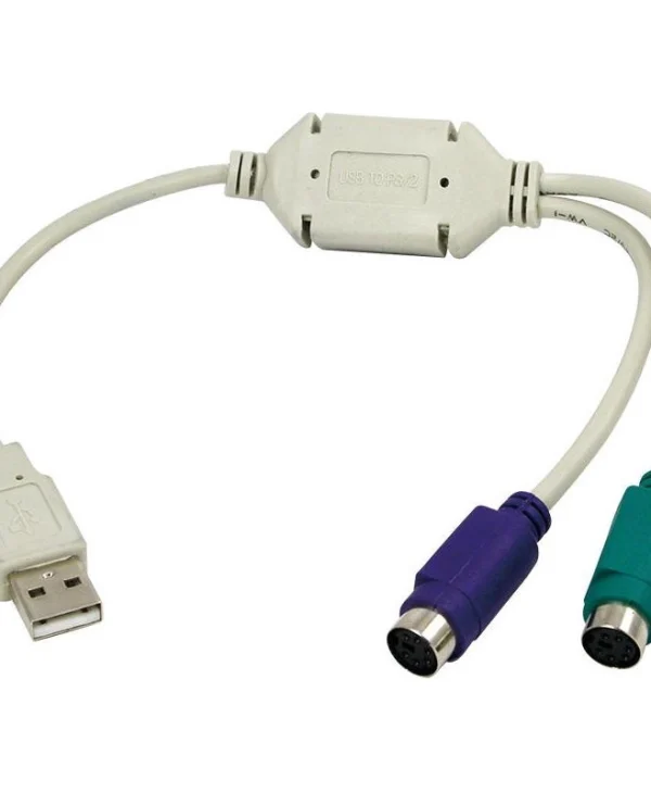 LogiLink AU0004A Μετατροπέας USB-A male σε PS/2 2x female Λευκό 1τμχ AU0004A