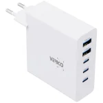 Verico Φορτιστής Χωρίς Καλώδιο GaN με 2 Θύρες USB-A και 3 Θύρες USB-C 140W Power Delivery Λευκός (4OJ-ABGWE1-N1) 4OJ-ABGWE1-N1