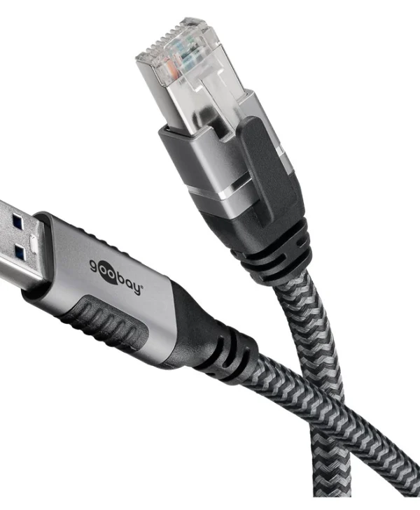 Goobay 70694 Μετατροπέας Καλωδίου Usb A Rj-45 Μαύρος Μαύρο Άργυρος 70694