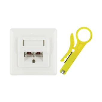 Schwaiger Διπλή Πρίζα Δικτύου RJ45 με Πλαίσιο Τύπου Cat6 σε Λευκό Χρώμα TDU2628532 TDU2628532