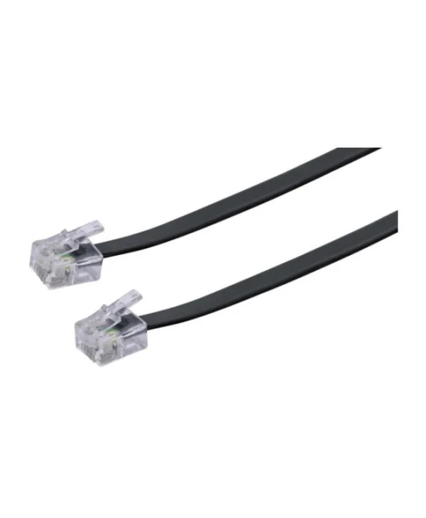 Schwaiger Flat Τηλεφωνικό Καλώδιο RJ11 6P4C 6m Μαύρο (TAL6331533) TAL6331533