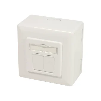 LogiLink Διπλή Εξωτερική Πρίζα Δικτύου RJ45 σε Λευκό Χρώμα NP0124 NP0124
