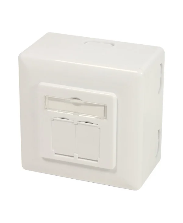 LogiLink Διπλή Εξωτερική Πρίζα Δικτύου RJ45 σε Λευκό Χρώμα NP0124 NP0124