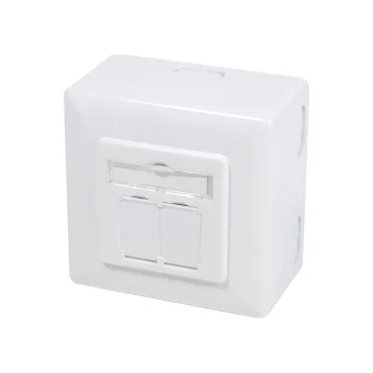 LogiLink Διπλή Εξωτερική Πρίζα Δικτύου RJ45 Τύπου Cat6 σε Λευκό Χρώμα NP0039A NP0039A