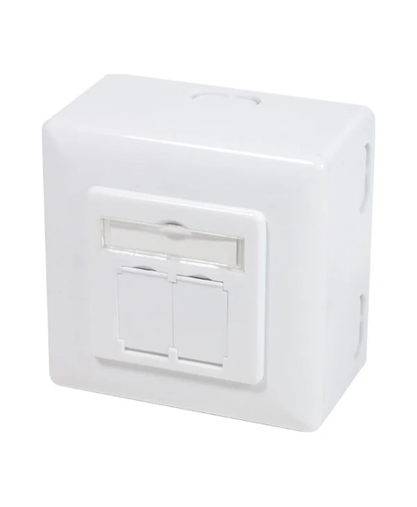 LogiLink Διπλή Εξωτερική Πρίζα Δικτύου RJ45 Τύπου Cat6 σε Λευκό Χρώμα NP0039A NP0039A