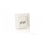 Equip Διπλή Πρίζα Δικτύου RJ45 με Πλαίσιο Τύπου Cat5 σε Λευκό Χρώμα 125722 125722