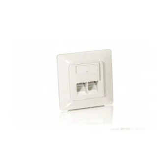 Equip Διπλή Πρίζα Δικτύου RJ45 με Πλαίσιο Τύπου Cat5 σε Λευκό Χρώμα 125725 125725
