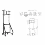 Equip 650608 Βάση Τηλεόρασης Δαπέδου έως 80" Ασημί 650608 - Image 5