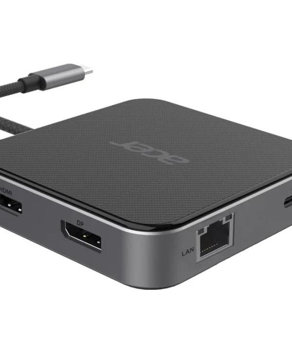 Acer USB-C Docking Station με HDMI/DisplayPort 4K PD Ethernet Γκρι (HP.DSCAB.013) HP.DSCAB.013