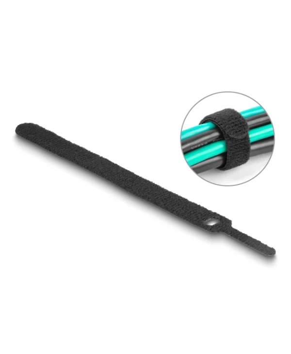 DeLock Velcro Δεματικά Καλωδίων 150x12mm Μαύρο 10τμχ 19010 19010