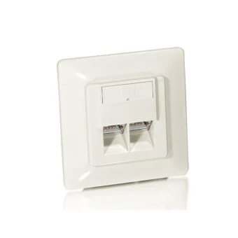 Equip Διπλή Πρίζα Δικτύου RJ45 με Πλαίσιο Τύπου Cat5 σε Λευκό Χρώμα 125723 125723