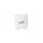 Equip Διπλή Πρίζα Δικτύου RJ45 με Πλαίσιο Τύπου Cat5 σε Λευκό Χρώμα 125721 125721