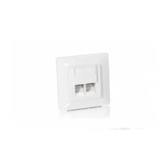 Equip Διπλή Πρίζα Δικτύου RJ45 με Πλαίσιο Τύπου Cat5 σε Λευκό Χρώμα 125721 125721