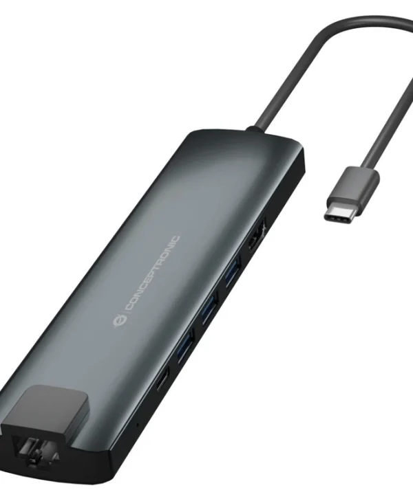 Conceptronic USB-C Docking Station με HDMI 4K PD Ethernet Γκρι (DONN06G) DONN06G