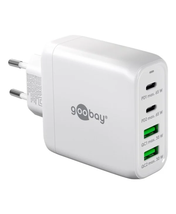 Goobay Φορτιστής Χωρίς Καλώδιο με 2 Θύρες USB-A και 2 Θύρες USB-C 68W Λευκός (64818) 64818